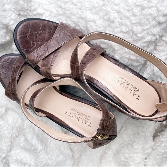 Talbots Croc Embossed Platform Wedge - Picture 2 of 7